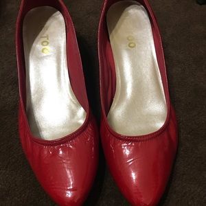 Red patent leather heels